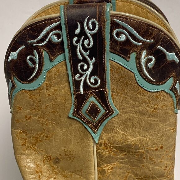Sterling River Boots Women’s 7B Brown Teal Leather Western Embroidered Pointed - Picture 6 of 12